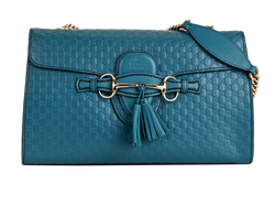 Medium Emily, Leather, Blue, 493075, DB, 2*